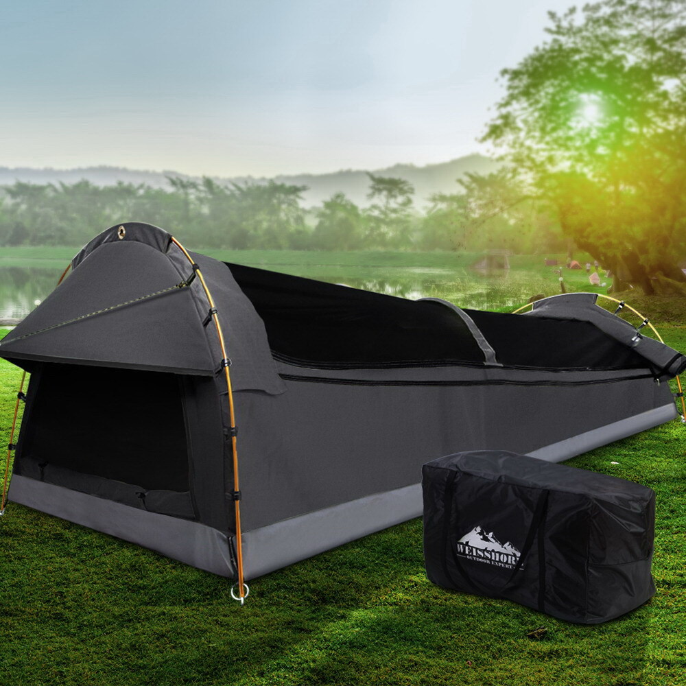 Weisshorn Camping  Swags  Single Swag  Canvas Tent Deluxe 