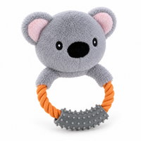 3 x Koala Plush Rope Dog Toys Squeaky Tugger Assorted Set