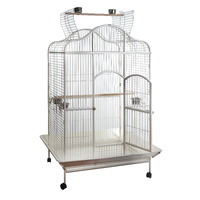 YES4PETS White XL Bird Cage Pet Parrot Aviary with Perch & Feeder With Cover