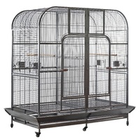 YES4PETS XXXL 185 cm Bird Cage Pet Parrot Aviary  Perch Castor Wheel Removable Divider Cover