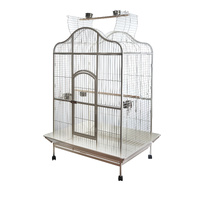 YES4PETS White XL Bird Cage Pet Parrot Aviary with Perch & Feeder With Cover