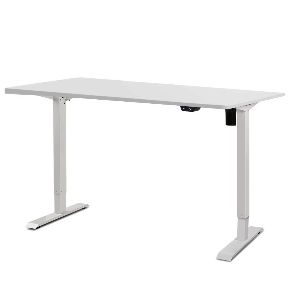 Electric Motorised Height Adjustable Standing Desk White Frame with