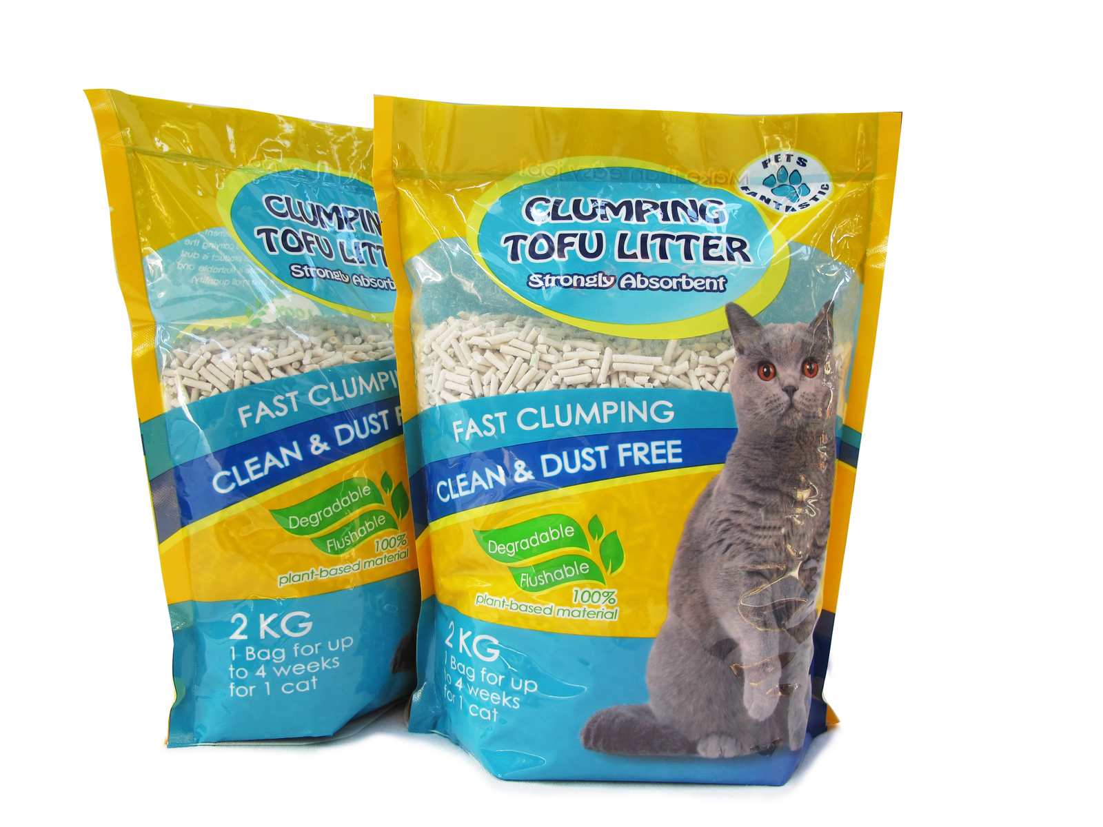 6 Bags Flushable Biodegradable Clumping Cat Tofu Eco Litter 2kg Per Bag