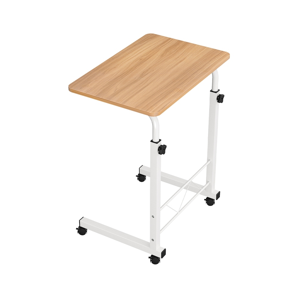 Mobile Twin Laptop Desk Light Wood