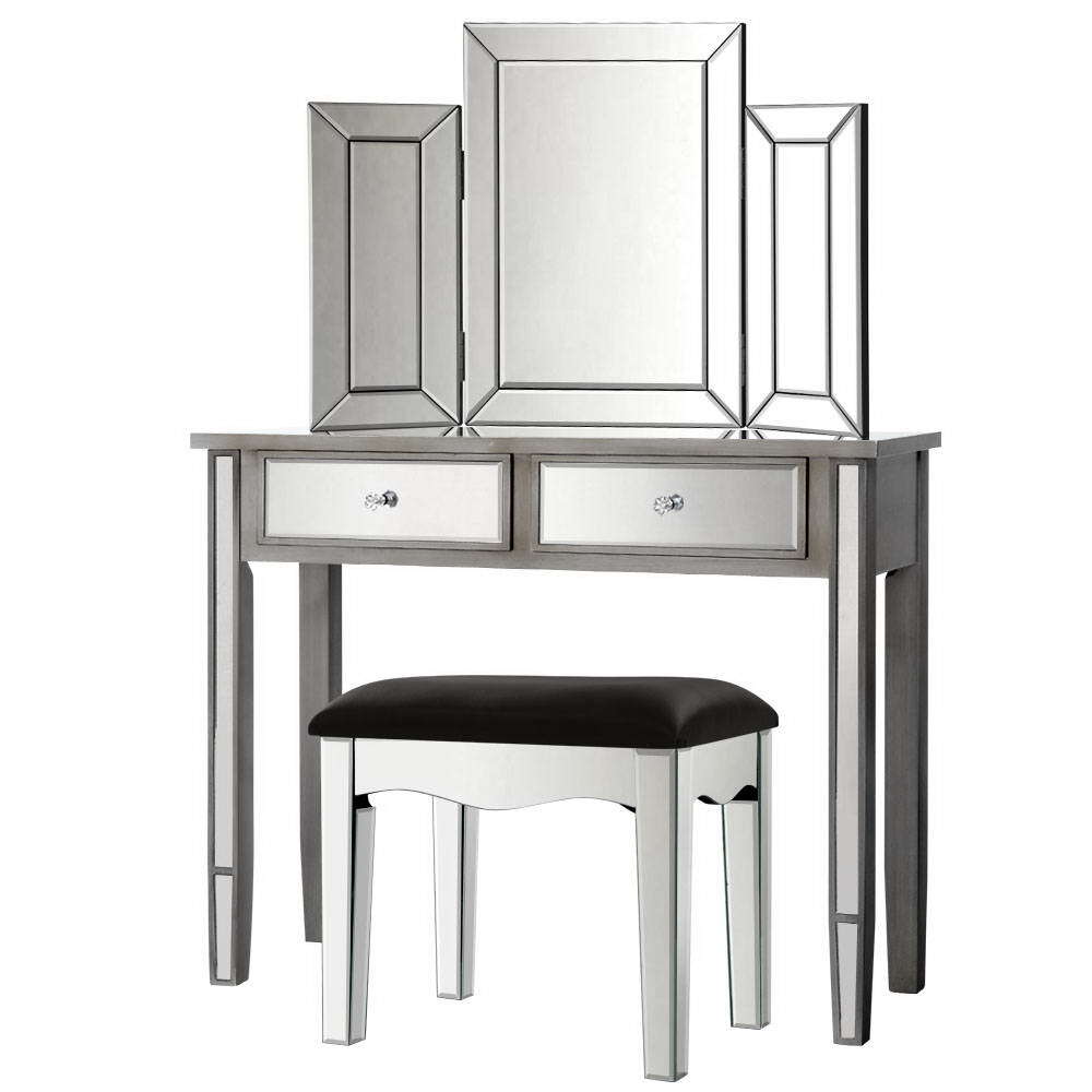 Artiss Mirrored Furniture Dressing Table Dresser Mirror Stool Chest