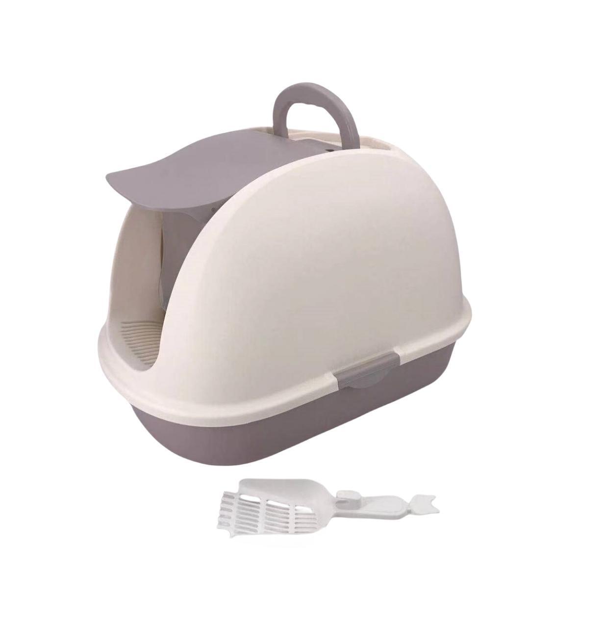 XL Portable Hooded Cat Toilet Litter Box Tray House with Handle and Scoop
