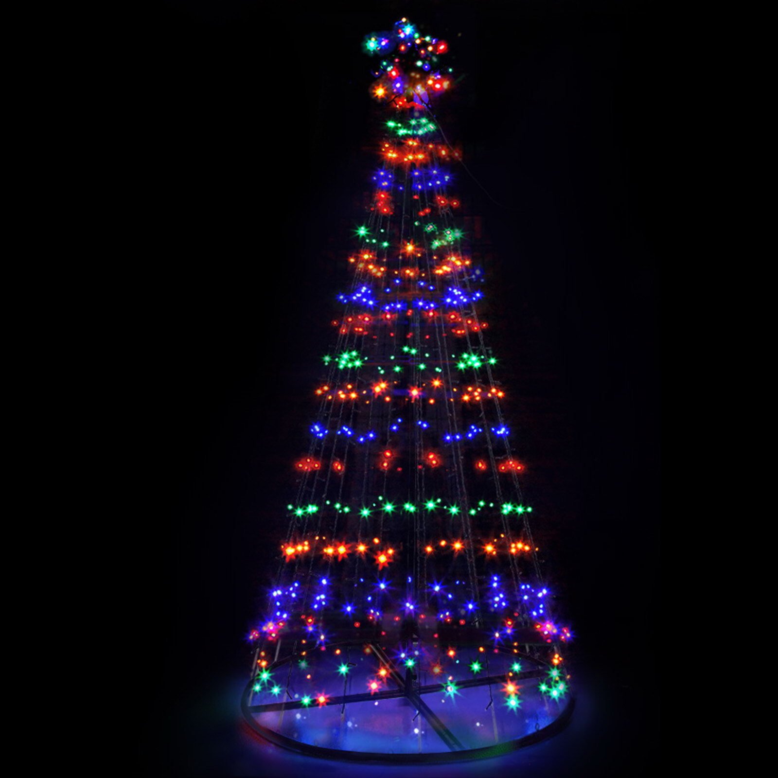 Jingle Jollys 2.1M LED Christmas Tree Lights Solar Xmas Multi Colour ...