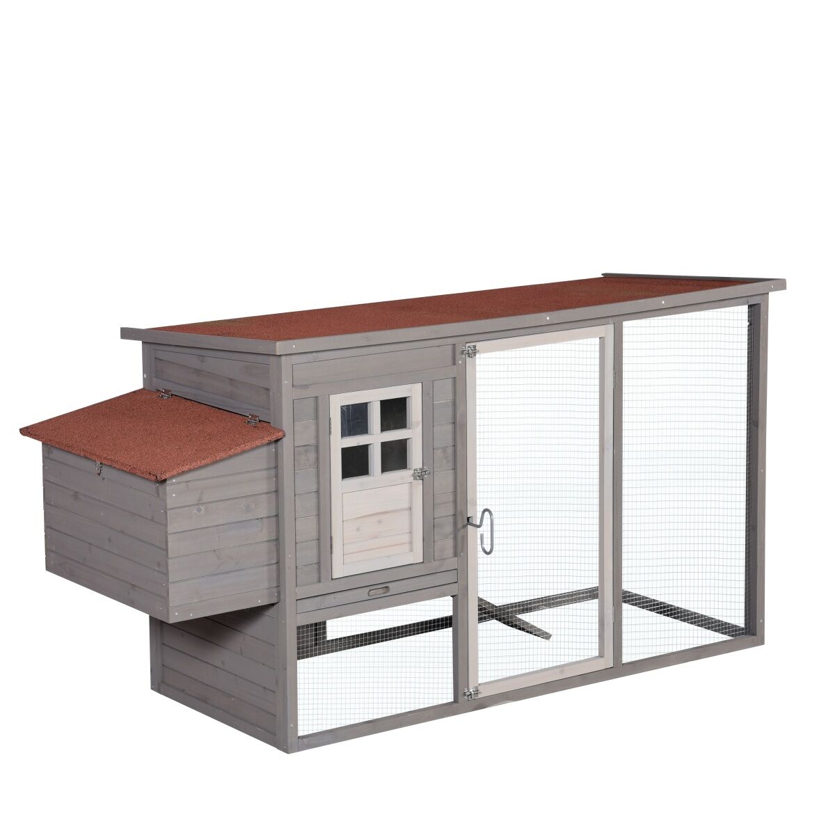 Grey Large Chicken Coop Rabbit Hutch Ferret Cage Hen Chook House