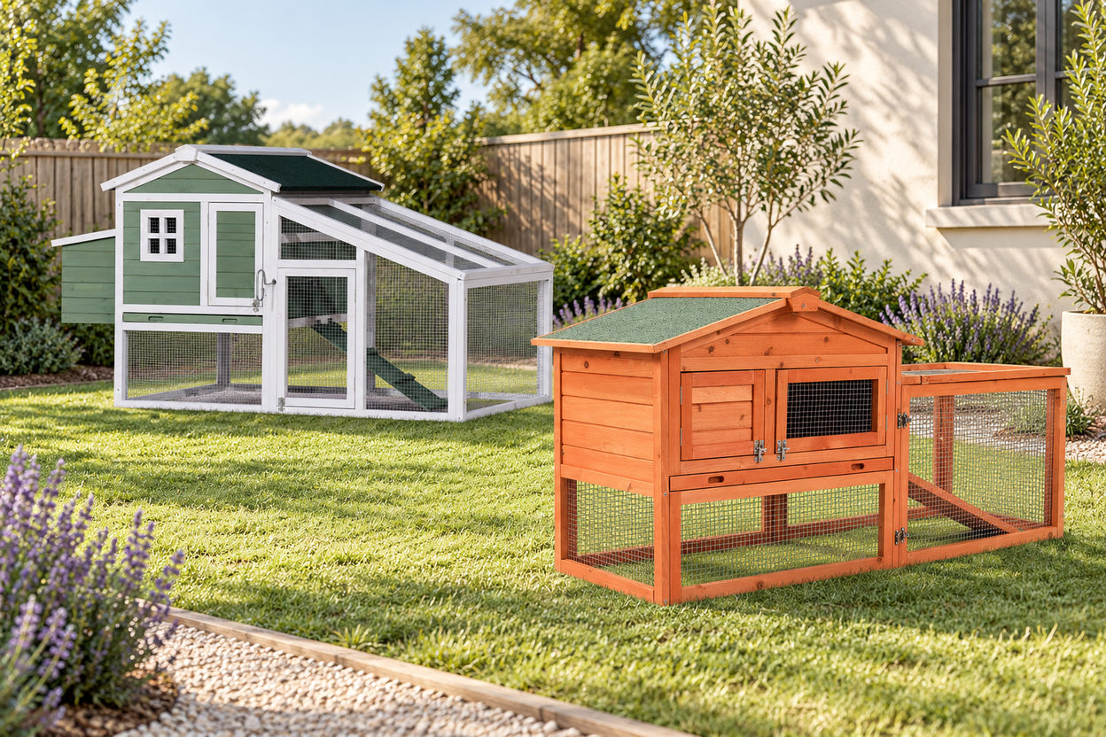 YES4PETS hutches in a garden