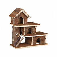 YES4PETS Wood Hamster Castle House Shelter Guinea Pig Cage Sleeping Nest Habitat Toy