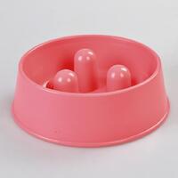 YES4PETS 1 x Medium Pet Anti Gulp Feeder Bowl Dog Cat Puppy slow food Interactive Dish Pink
