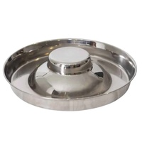 Large Stainless Steel Puppy Feeding Bowl Raised Centre Anti-Tip Dog Food Dish for Multiple Puppies