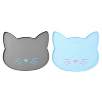 2 x Pet Cat Food Bowl Placemat Waterproof Silicone Feeder Mat Non Slip Floor