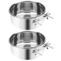 YES4PETS 2 x XL Pet Rabbit Bird Parrot Dog Cat Water Food Bowl Feeder Chicken Poultry Coop Cup