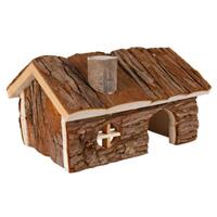 4 X YES4PETS Natural Wooden Hamster Wooden House Small Pet Hideout with Chimney
