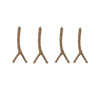 YES4PETS 4X Birch Perch MultiBranch 25cm Parrot Budgies Canaries Cockatiels Parakeet