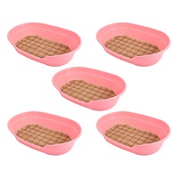 YES4PETS 5 x Pet Bed Large Plastic Dog Bedding Sleeping Resting Washable Basket Pink
