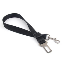 Adjustable Nylon Dog Pet Car Safety Seat Belt Harness Restraint Lead Leash Black