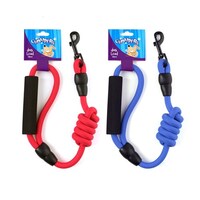YES4PETS 2 x Padded Handle Dog Puppy Lead 120 cm Length Red or Blue Nylon Rope Lead