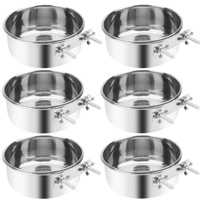 YES4PETS 6 x XL Pet Rabbit Bird Parrot Dog Cat Water Food Bowl Feeder Coop Cup 18cm Diameter