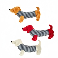 2 x Pet Puppy Dog Toy Play Animal Plush Toy Soft Squeaky Sausage Dog 35cm Toy