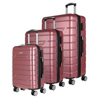 Expandable ABS Luggage Suitcase Set 3 Code Lock Travel Carry  Bag Trolley Maroon