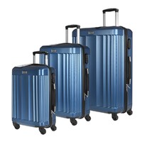 ABS Luggage Suitcase Set 3 Code Lock Travel Carry Bag Trolley Blue