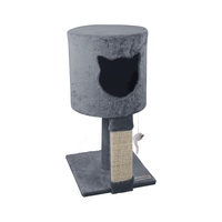 YES4PETS Beige / Grey Small Cat Scratching Tree Scratcher Post Pole Furniture Gym House