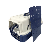 YES4PETS Medium Dog Cat Crate Pet Carrier Airline Cage With Bowl & Tray-Navy