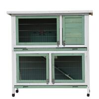 Green Large Double Storey Rabbit Hutch Guinea Pig Ferret Cage