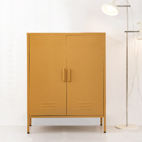 ArtissIn Sweetheart Metal Locker Storage Shelf Organizer Cabinet Buffet Sideboard Yellow