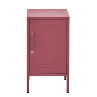 ArtissIn Mini Metal Locker Storage Shelf Organizer Cabinet Bedroom Pink