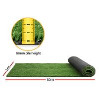  Artificial Grass Synthetic Fake Turf Plant Plastic Lawn Olive 10mm