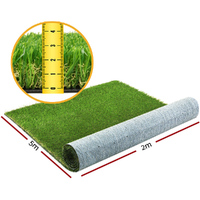  Synthetic Artificial Grass Fake Lawn 2mx5m Turf Plant Olive 30mm