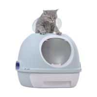 YES4PETS Hooded Cat Toilet Litter Box Tray House With Drawer & Scoop Blue