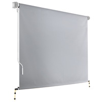 Instahut 3m x 2.5m Retractable Straight Drop Roll Down Awning - Grey