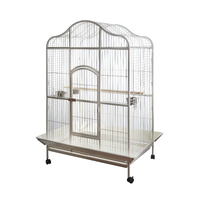 YES4PETS White XL Bird Cage Pet Parrot Aviary with Perch & Feeder 