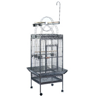 YES4PETS 174 cm Large Bird Budgie Cage Parrot Aviary With Metal Tray and Wheel Skirt