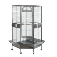 YES4PETS 161 cm XL Corner Bird Cage Pet Parrot Aviary Perch Castor Wheel