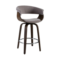 Artiss Bar Stool Wooden Swivel Bar Stool Kitchen Dining Chair Wood Grey