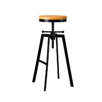 Artiss Adjutable Height Swivel Bar Stool - Black