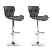Artiss 2x Kitchen Bar Stools Gas Lift Stool Chairs Swivel Barstools Leather Grey
