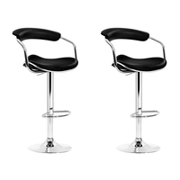 Artiss 2x Leather Bar Stools ADE Kitchen Chairs Swivel Bar Stool Black Gas Lift