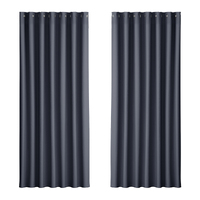 Artiss 2X Blockout Curtains Eyelet 240x230cm Charcoal