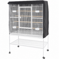 YES4PETS 158 cm White Large Bird Cage Parrot Budgie Aviary With Stand & Cover