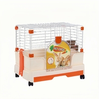 YES4PETS Small Orange Pet Rabbit Cage Guinea Pig Crate Kennel With Potty Tray And Wheel