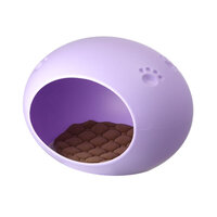 Large Cave Cat Kitten Box Igloo Cat Bed House Dog Puppy House Purple