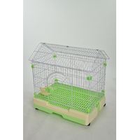 YES4PETS Medium Green Pet Rabbit Cage Guinea Pig Crate Kennel With Potty Tray And Wheel 79x53x73cm