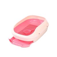 YES4PETS Medium Portable Cat Toilet Litter Box Tray with Scoop and Grid Tray-Pink