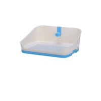 YES4PETS Medium Portable Dog Potty Training Tray Pet Puppy Toilet Trays Loo Pad Mat With Wall Blue